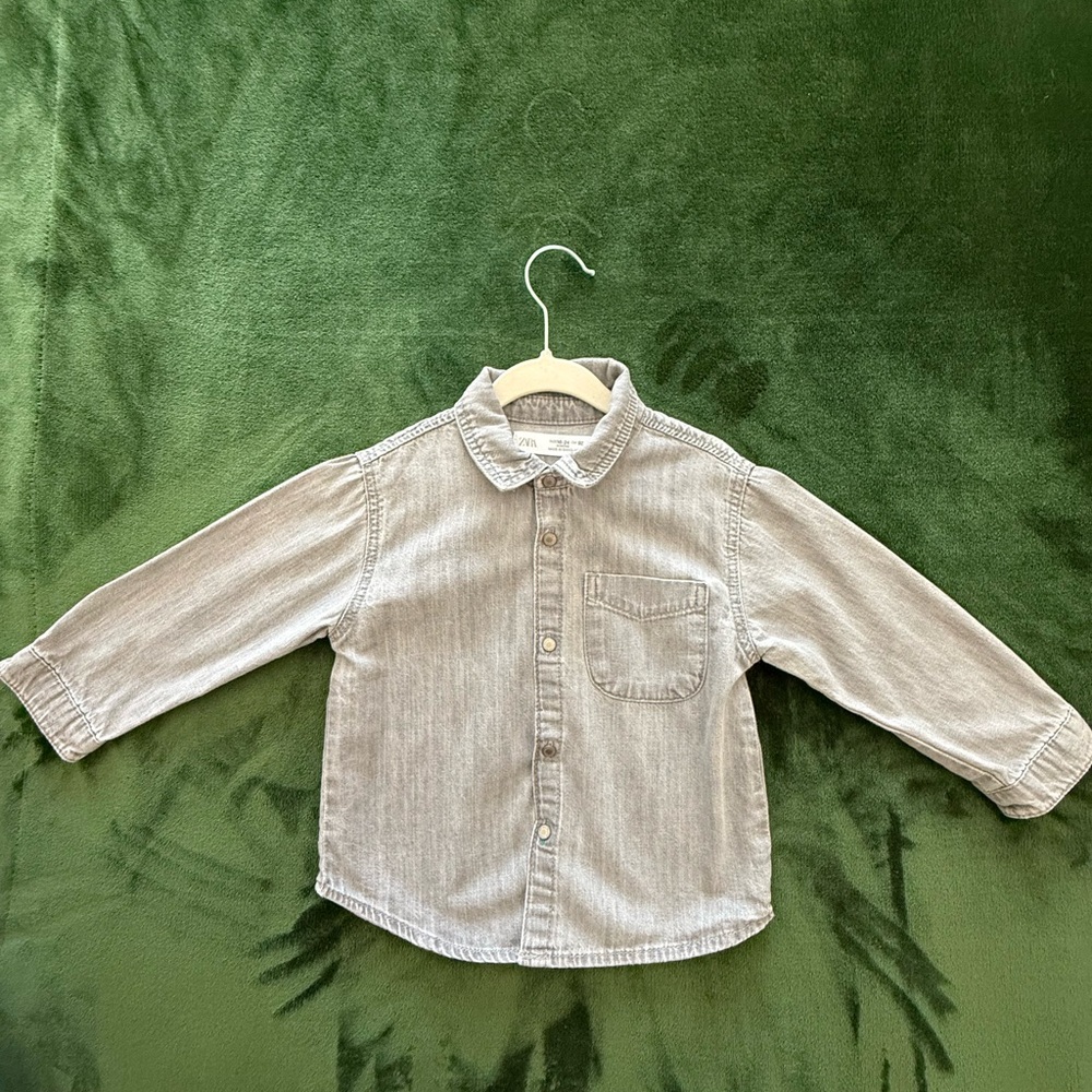 Zara Kids Gray Button Down Shirt